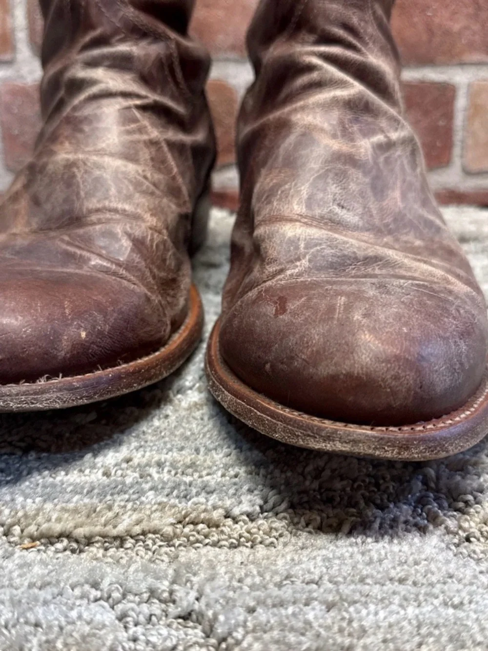 TECOVAS Dean  10 EE Men Cowboy Brown Western Zip Slim Ranchwear Roper W/ Zipper